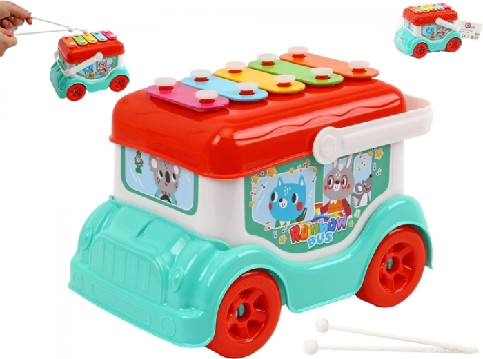 Autobuss ar ksilofonu bērniem 19 cm