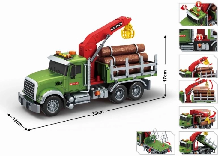 Transporta kravas auto ar celtni un koka baļķiem 1:14