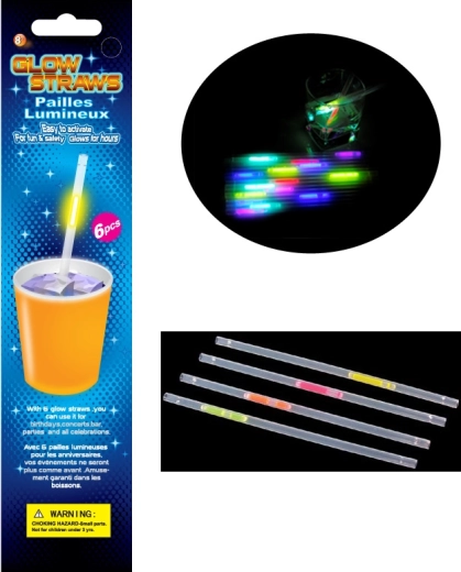 Gaismojošas salmiņas 6 gab. SPARKYS