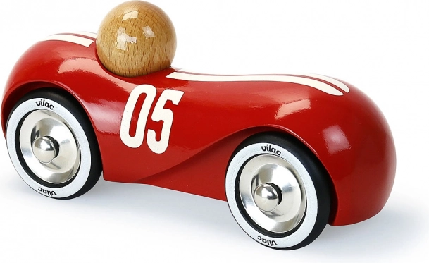 Vilac koka sacīkšu auto Streamline vintage sarkans