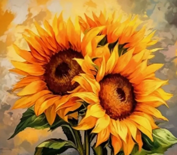 Dimanta gleznošana Saulespuķes 30x40 cm