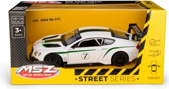 MSZ Bentley Continental GT3 Concept white car model 1:24