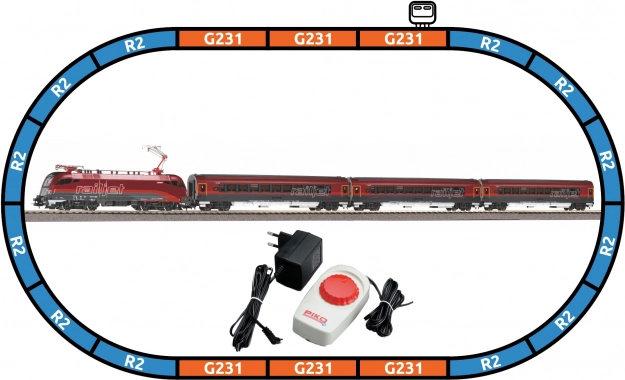 Piko starta komplekts pasažieru vilciens RAILJET ÖBB Taurus H0