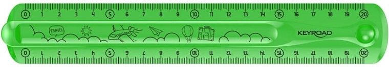 Elastīgs lineāls KEYROAD Flexi 20 cm – zaļš