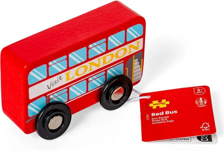 Bigjigs Toys koka Londonas divstāvu autobuss
