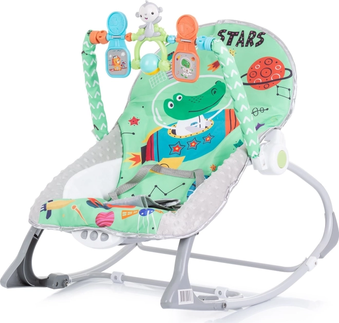 Vibrējošs šūpuļkrēsliņš zīdaiņiem 2v1 Baby Spa Green