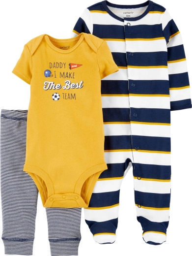 CARTER'S 3-piece set: romper, short-sleeve bodysuit and Daddy sweatpants for a boy – PRO, size 46