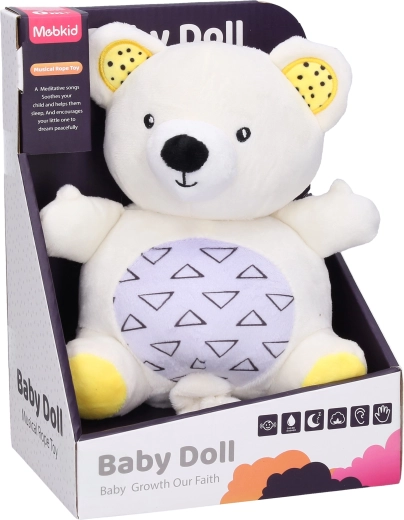 Wind-up plush teddy bear with lullaby 19 cm