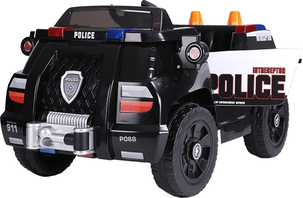 Bērnu elektriskā policijas mašīnīte JiaJia Cars, melna, 12 V 4 Ah