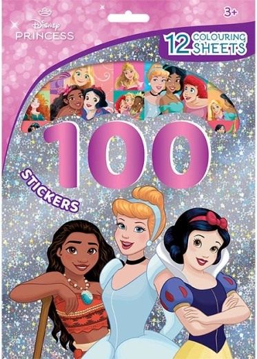 Disney princeses – 100 uzlīmes un krāsojamās lapas