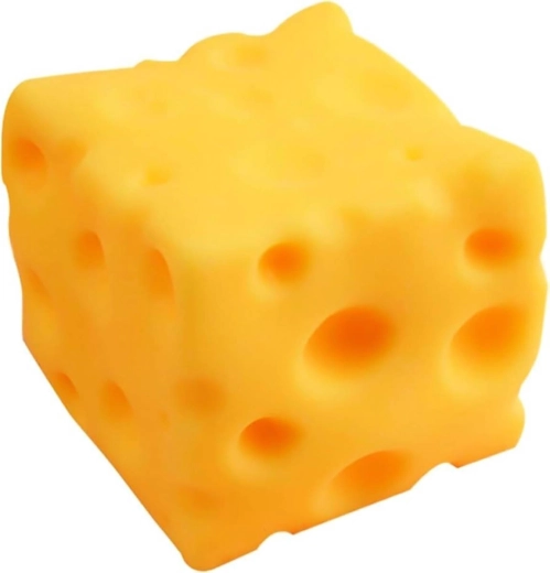 Yellow Squeezable Anti-Stress Cheese 10 cm - 1 piece