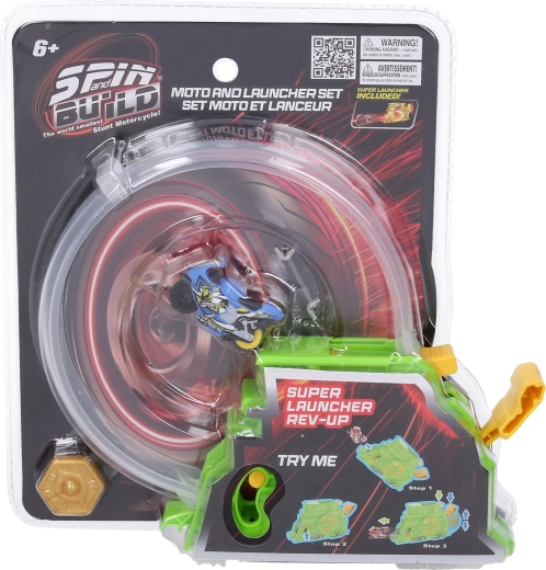 Spin and Build palaišanas ierīce ar diviem motocikliem