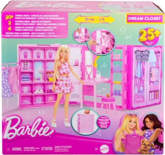 BARBIE sapņu garderobe ar apģērbiem un aksesuāriem (bez lelles)