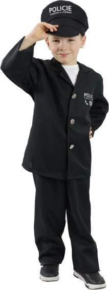 Bērnu policista kostīms ar cepuri – čehu apdruka – M