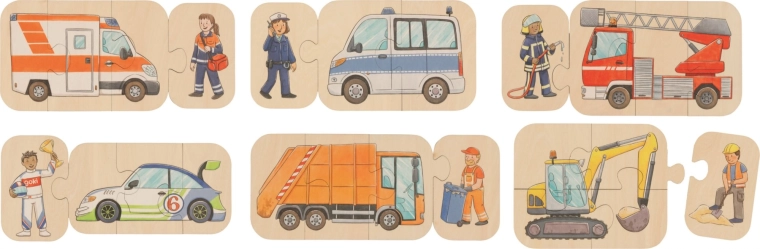 Koka transportlīdzekļu puzle 6 vienā GOKI