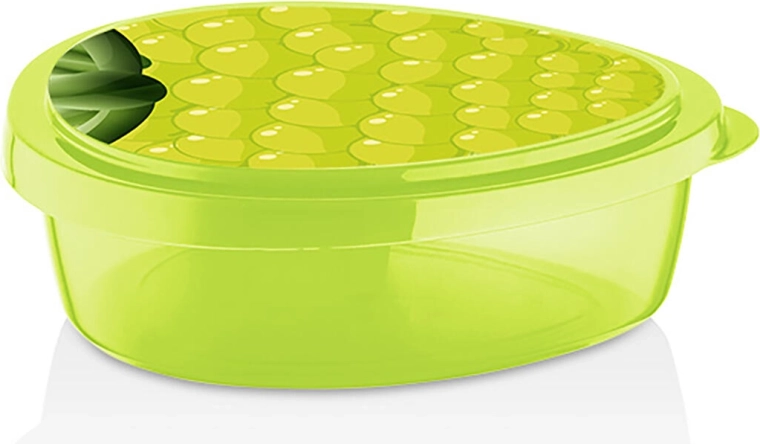Uzkodu kārbiņa 19,5 × 16 × 6 cm ar vīnogu motīvu – zaļa plastmasa