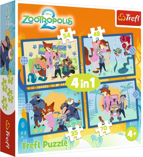 Puzle 4 vienā Zootropolis pilns piedzīvojums DISNEY Zootropolis 2