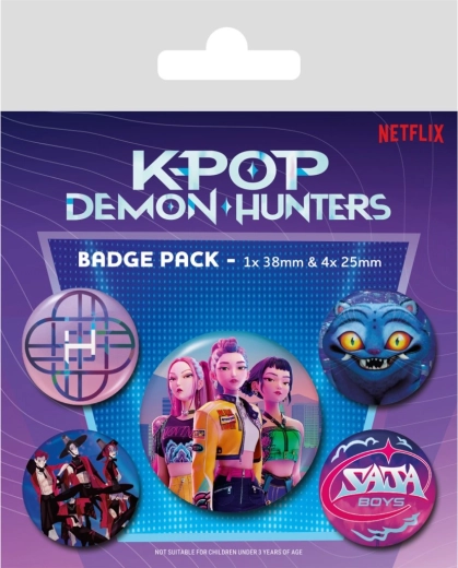 Metāla nozīmīšu komplekts K-pop Demon Hunters (Netflix)