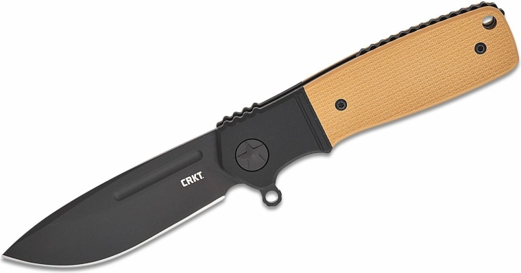CRKT Homefront Compact kabatas nazis 7,3 cm, melns/oranžs, alumīnijs un G10