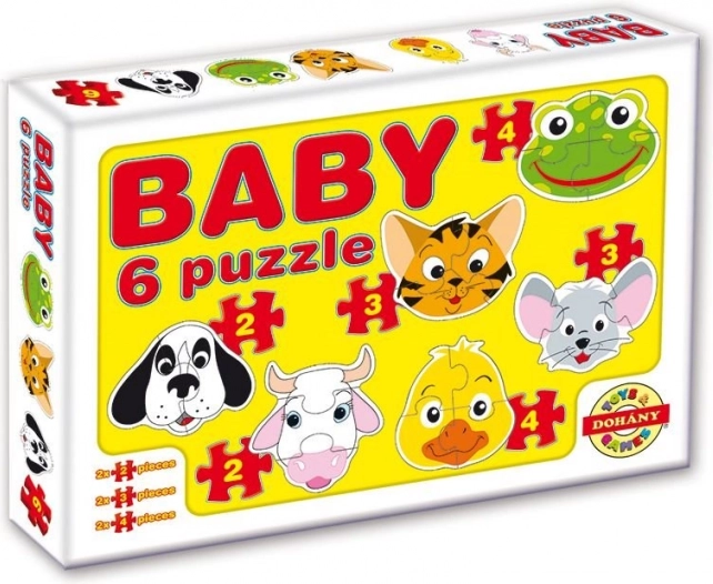 Dohány bērnu puzles Dzīvnieku galviņas safari 6 vienā