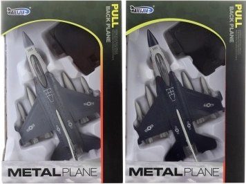 Metal airplane with pull-back drive and batteries