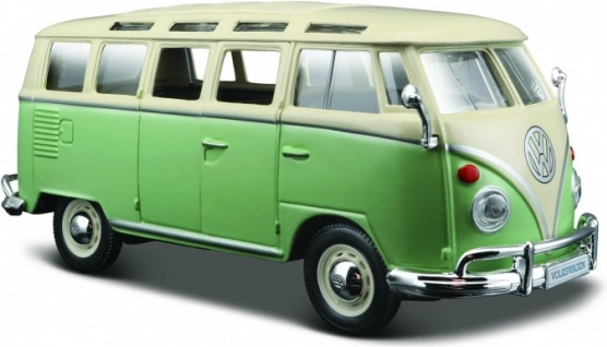 Metal model Volkswagen Van Samba beige-green 1:24