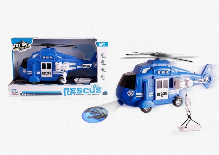 Policijas helikopters mērogā 1:16 ar skaņu, gaismu un projektoru