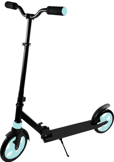 Folding scooter black-blue with suspension