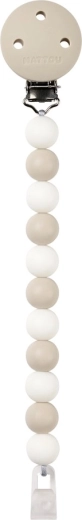 Nattou silikona knupīša klipsis clay/white (bez BPA)