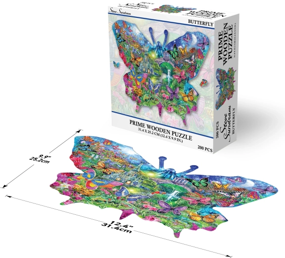 Koka puzle Tauriņš 200 gabali Prime 3D