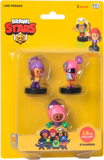 Brawl stars 3 pack figurines with stamps