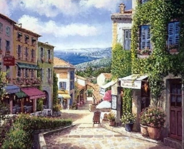 Norimpex Paint by Numbers Seaside Street 40 × 50 cm