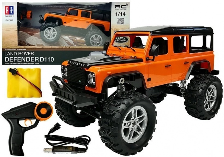 RC auto LAND ROVER Defender 1:14 – oranžs apvidus auto ar tālvadību 4x4