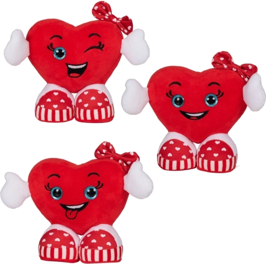 plīša Valentīndienas sirds ar rociņām un teniskurpēm 15 cm