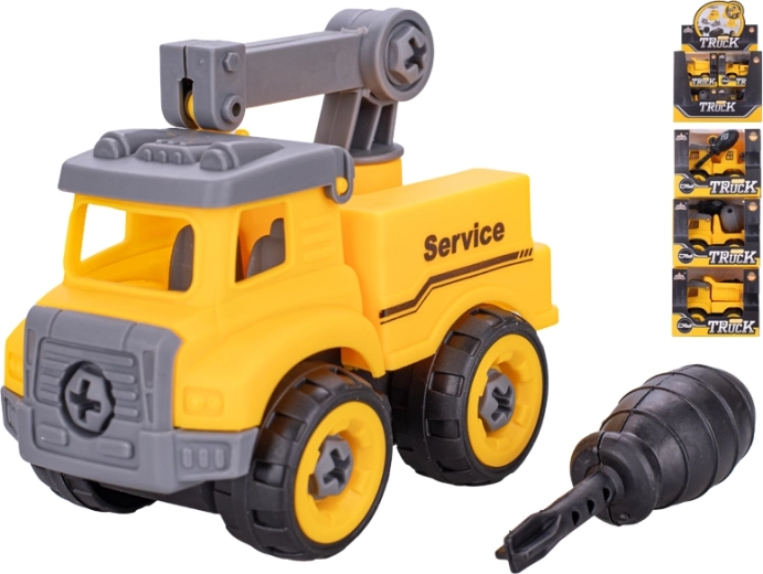Skrūvējams būvniecības auto 11 cm ar brīvgaitu