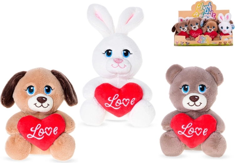 Plīša dzīvnieciņš ar sirsniņu Love 15 cm