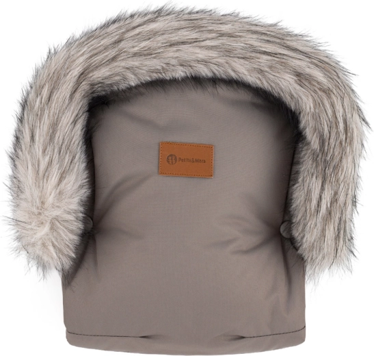 Ziemas cimdi ratiņiem Petite&Mars furry mocha mousse