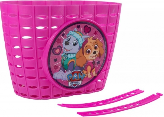 bērnu velosipēda grozs ar PAW PATROL motīvu – rozā