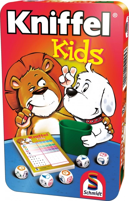 Bērnu kauliņu spēle KNiffel Kids metāla kārbiņā