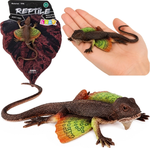 Realistic rubber frilled lizard figurine 13 cm