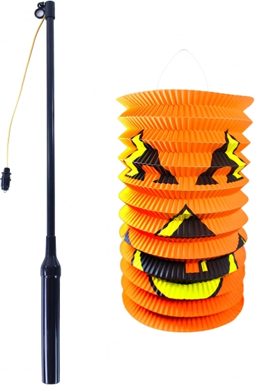 Halloween Pumpkin Lantern 15 cm with 40 cm Light-Up Wand