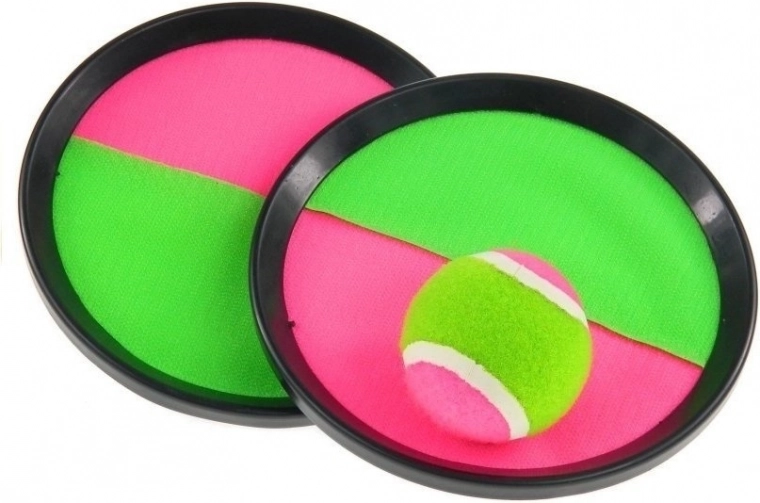 Catch & Throw Velcro Set – pink‑green tossing game
