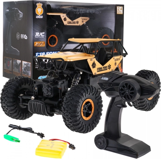 RC apvidus auto Crawler Monster 1:18 bērniem no 6+ gadiem – Zelta