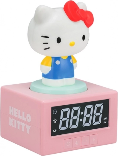 Spīdošs galda modinātājpulkstenis Hello Kitty ar projekciju