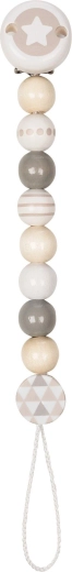 Pacifier clip chain with star, gray - 1 piece
