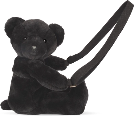 Doudou plīša pleca soma lācīša formā, melna 30 cm