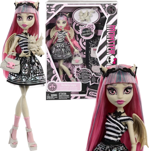 Monster High lelle Rochelle Goyle 26 cm Creeproduction ar aksesuāriem un mīluli Roux