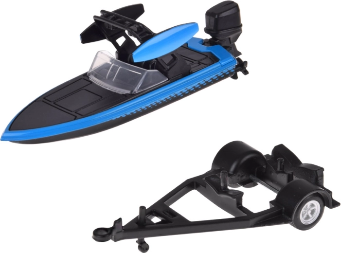 Trailer with motorboat for action-packed scenarios