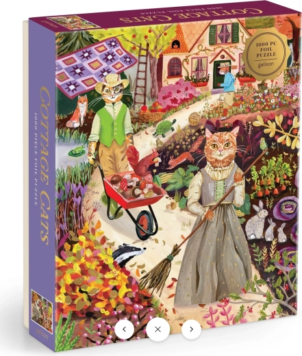Galison Metallic Cats in the Countryside Puzzle, 1000 Pieces