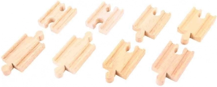 Koka sliežu savienotāji 7 cm (8 gab.) BIGJIGS RAIL
